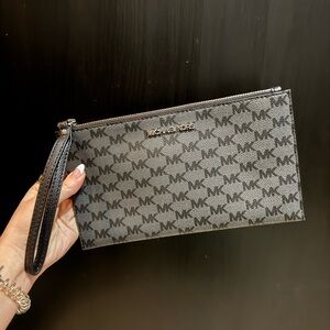 Michael Kors Black Monogram Wristlet